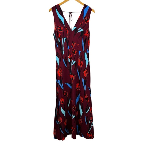 Anthropologie Corey Lynn Calter Floral Maxi Dress Size Small Maroon Sleeveless - Picture 3 of 16